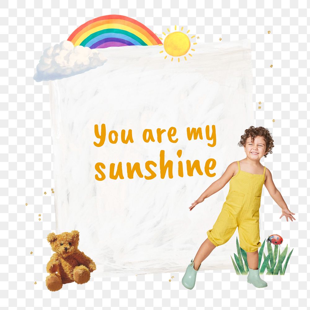 Sunshine quote element, editable happy kid note paper design