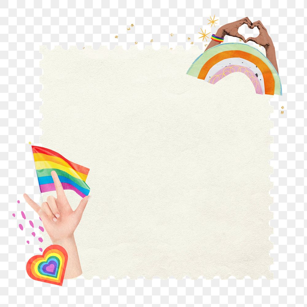 LGBTQ note paper element, editable pride flag collage design