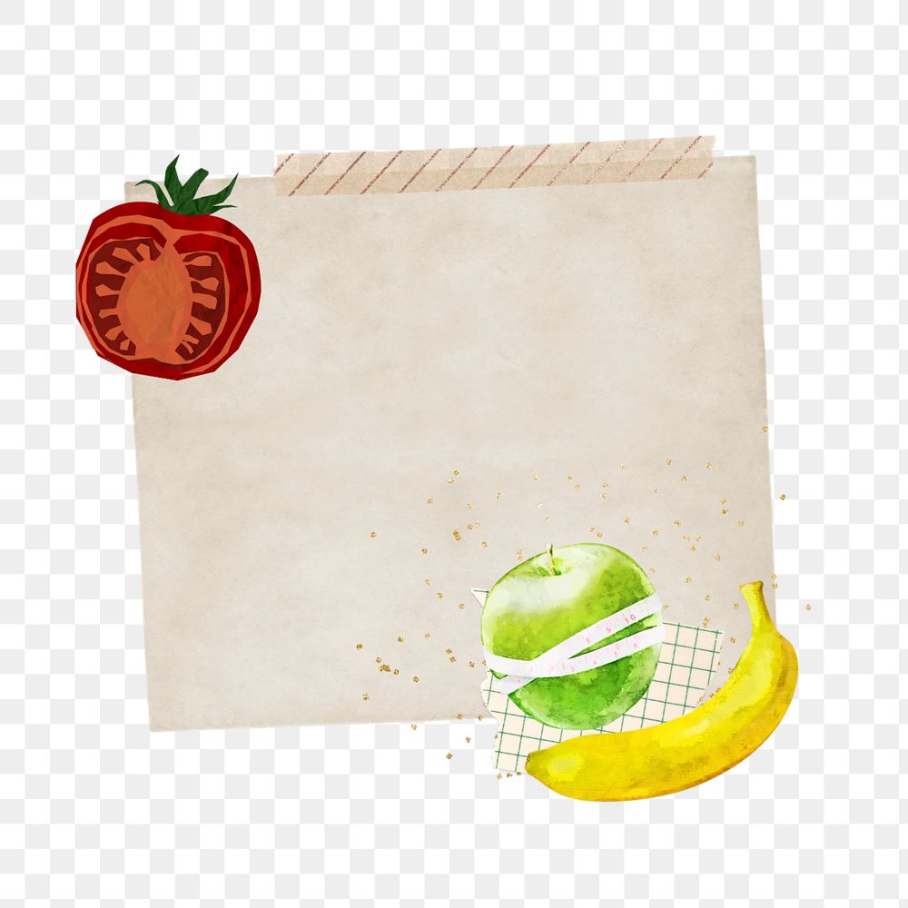 Healthy fruits note paper element, editable collage design