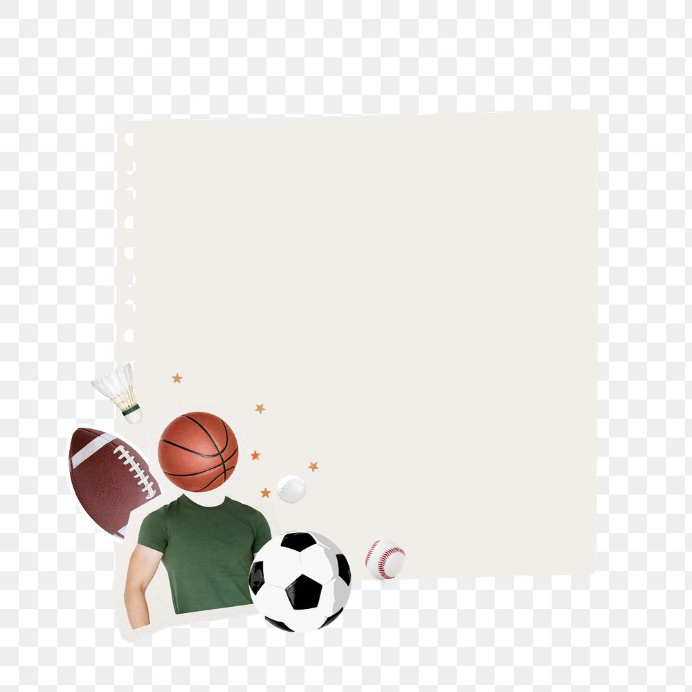 Editable sports note paper element, aesthetic collage design