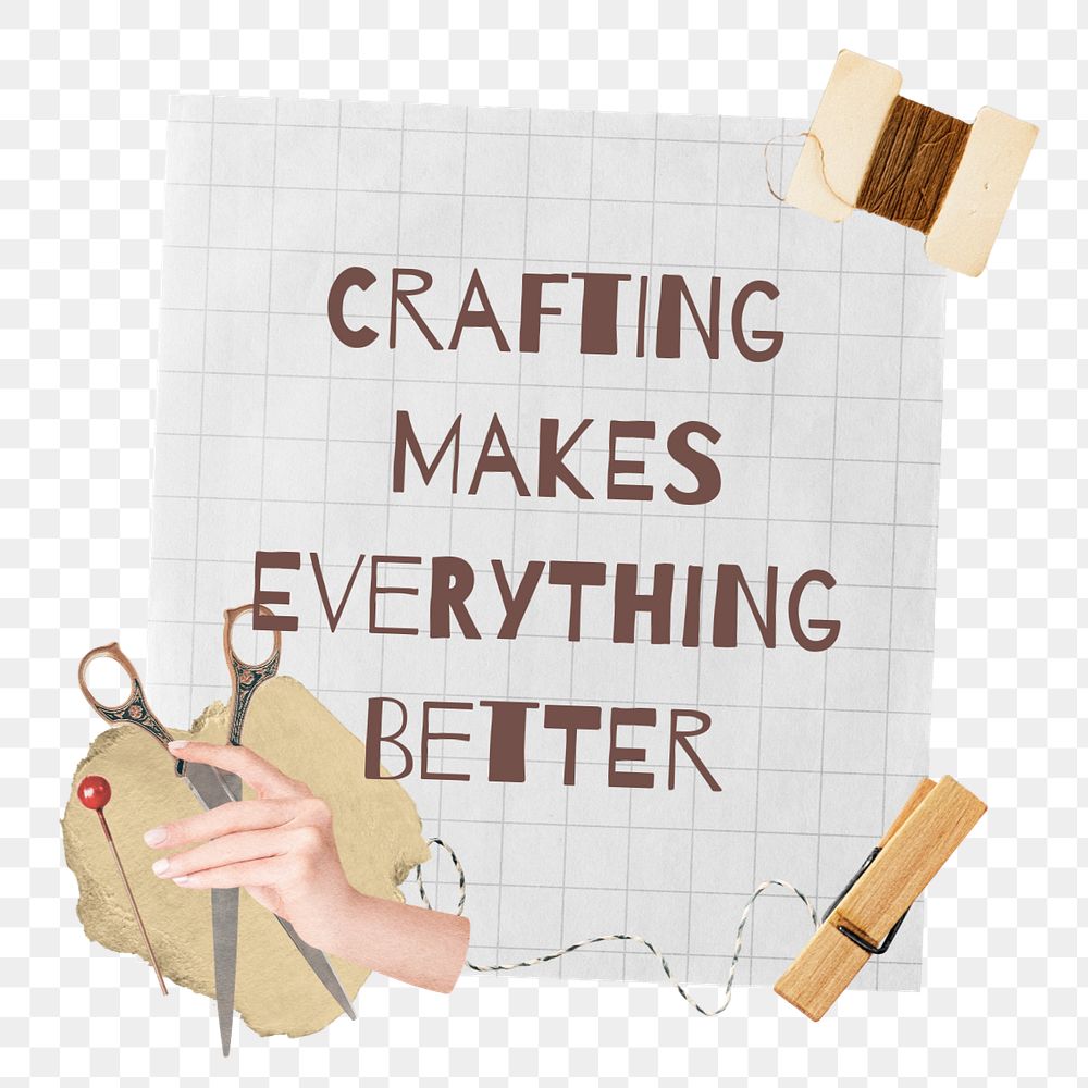 Crafting quote element, editable notepaper remix design