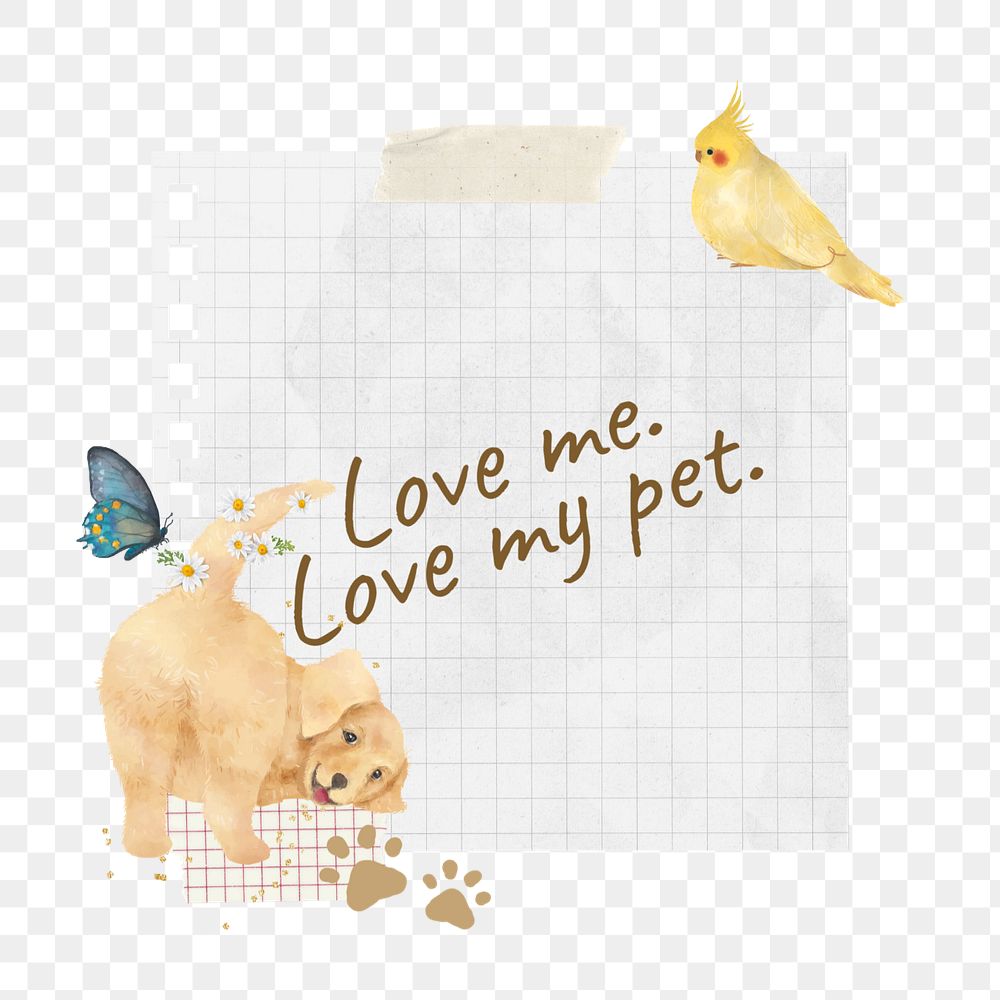 Pet quote grid notepaper element, editable dog collage design