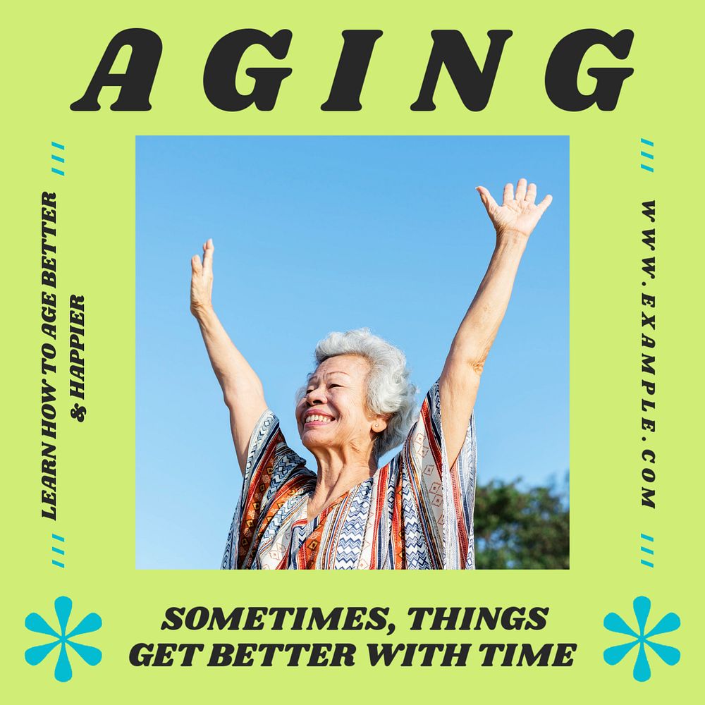 Aging Instagram post template, editable social media ad