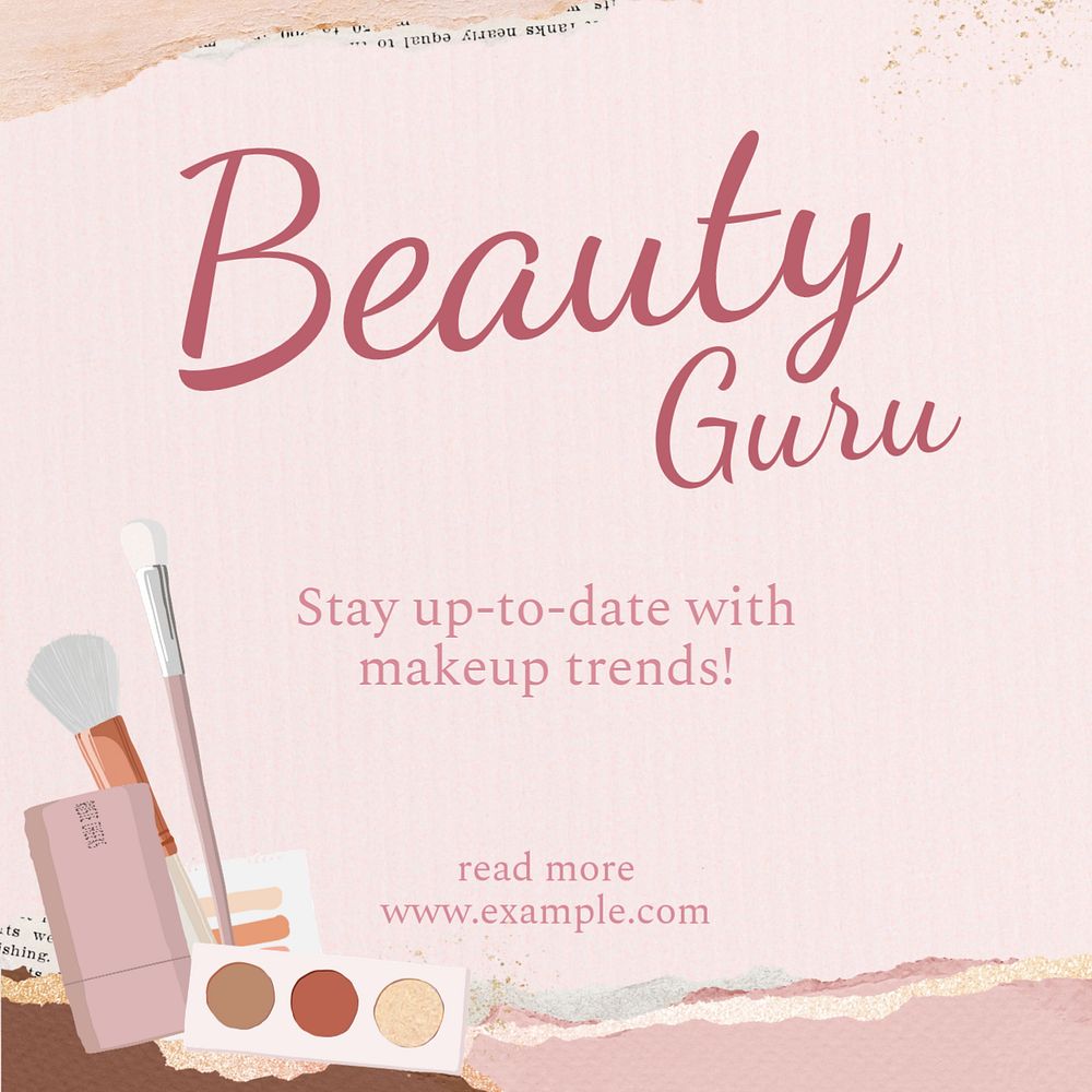 Beauty guru Instagram post template, editable design