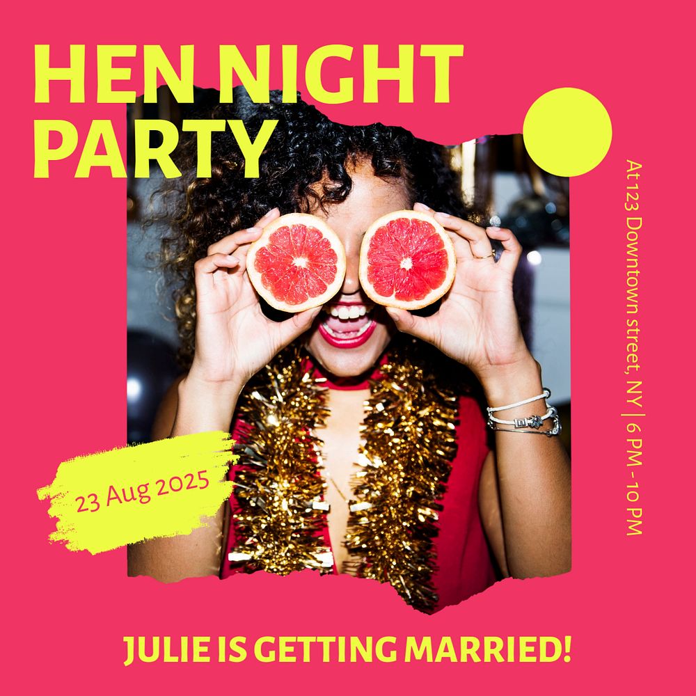 Hen night Instagram post template, editable social media ad