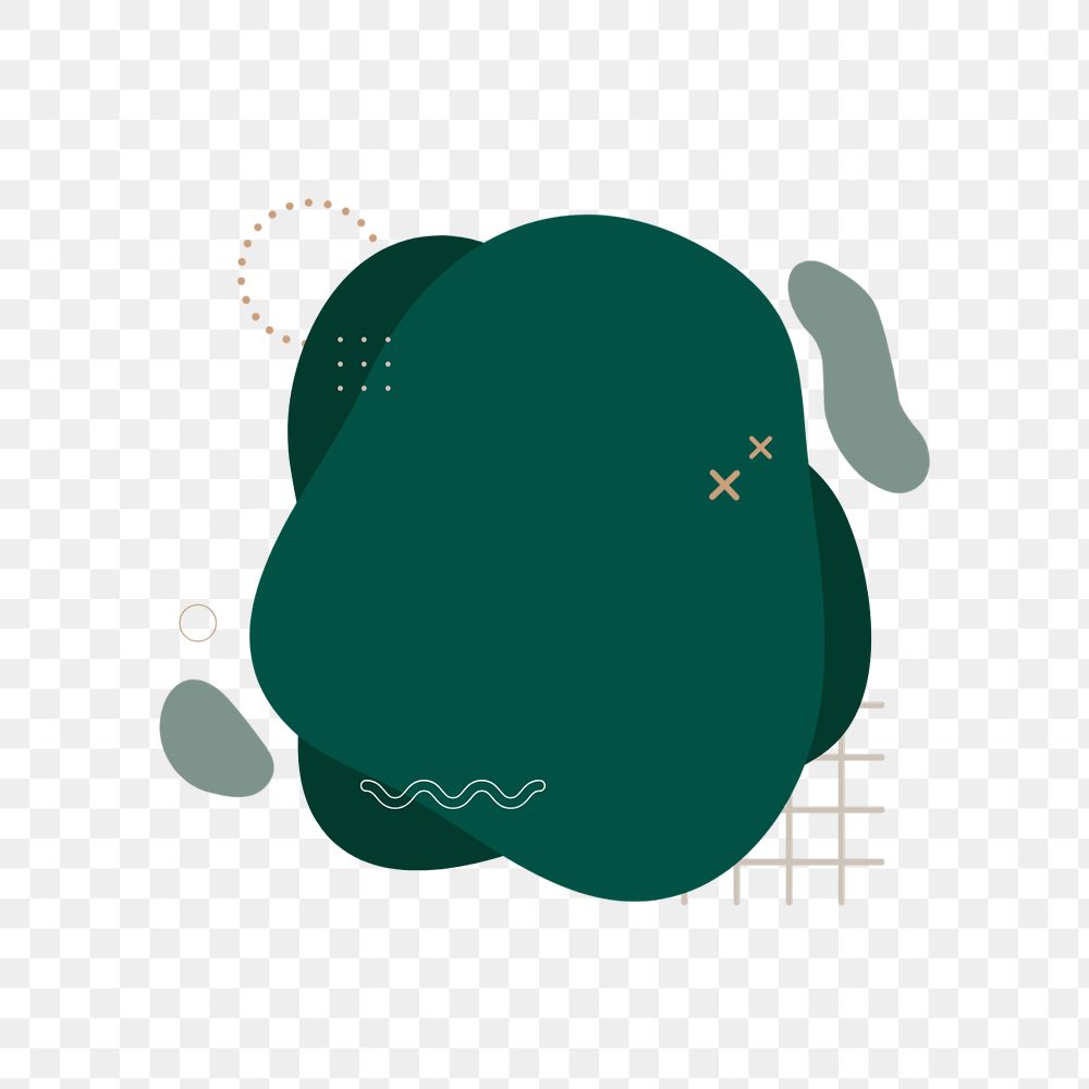 Green blob organic shape sticker, editable design