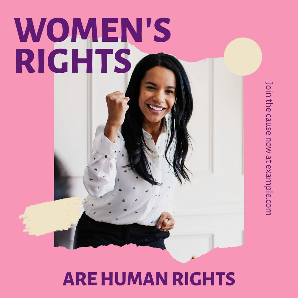 Women's rights Instagram post template, editable social media ad