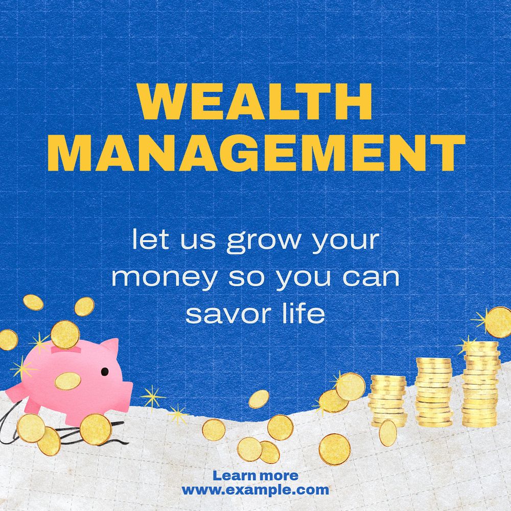 Wealth management Instagram post template, editable design