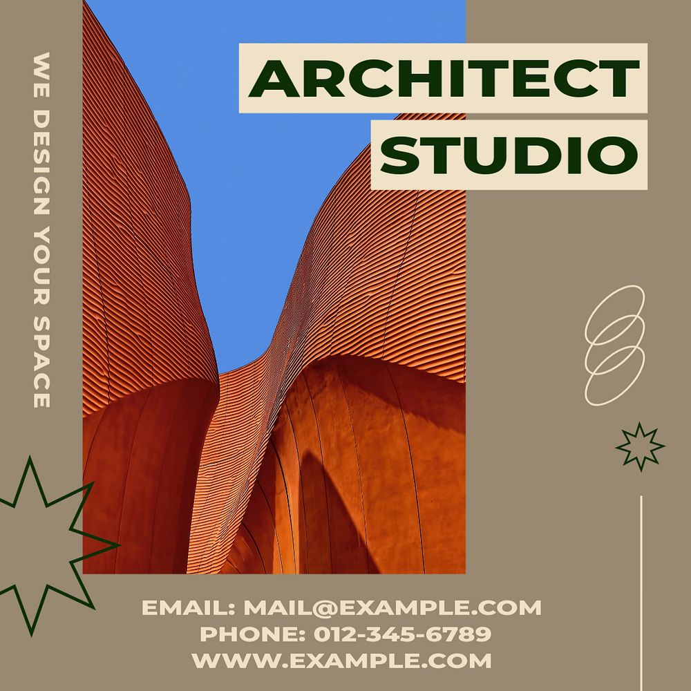 Architect studio Instagram post template, editable social media ad