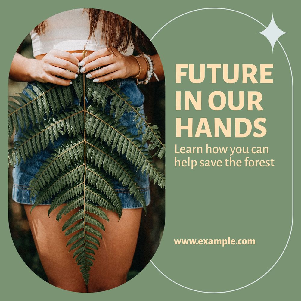 Future in our hands Instagram post template, editable social media ad