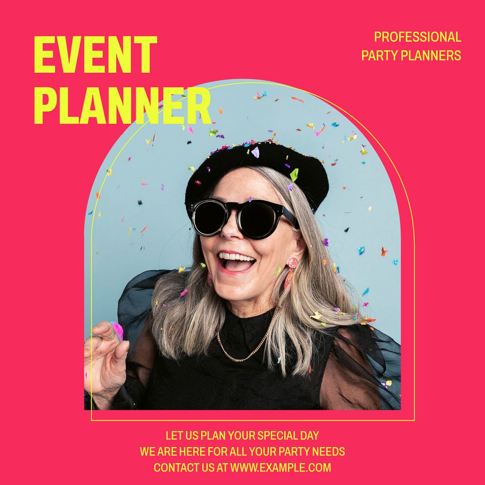 Event planner Instagram post template, editable social media ad