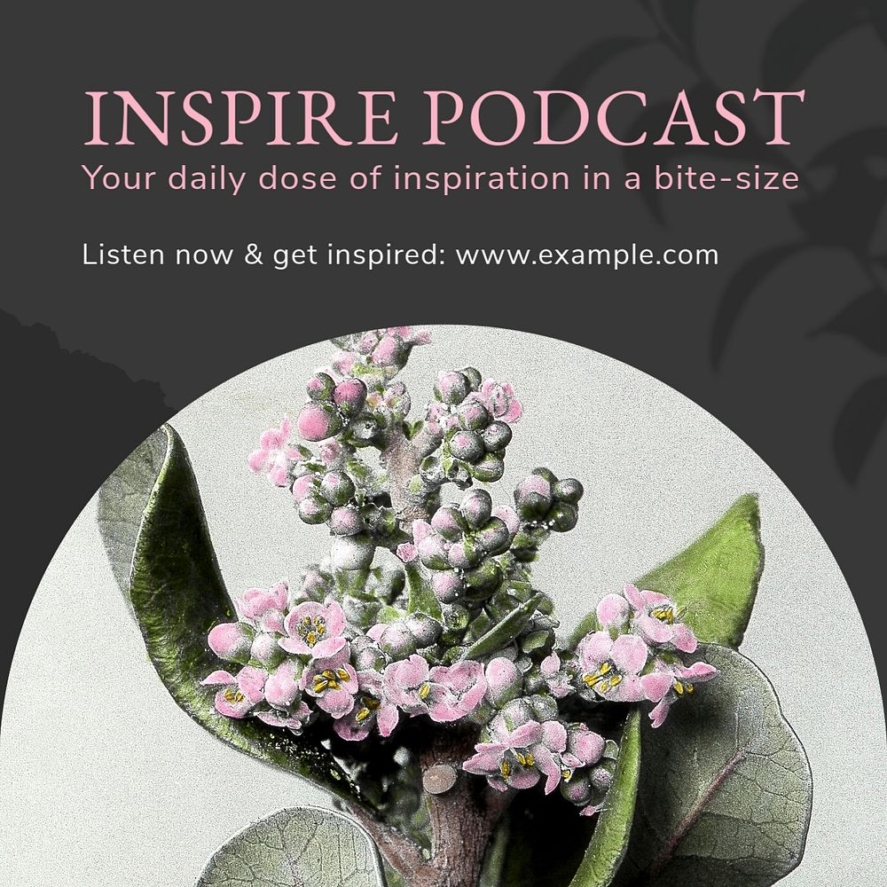 Inspire podcast Instagram post template, editable social media ad