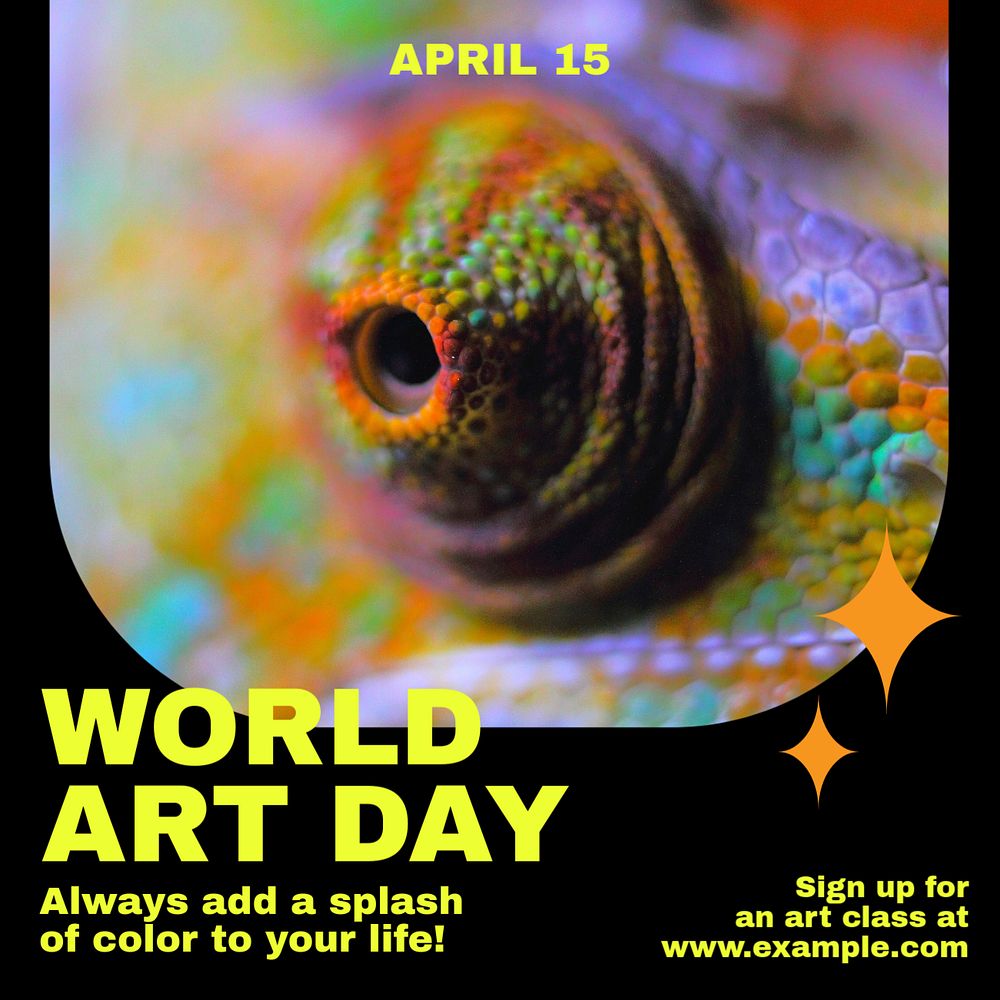 World art day Instagram post template, editable social media ad