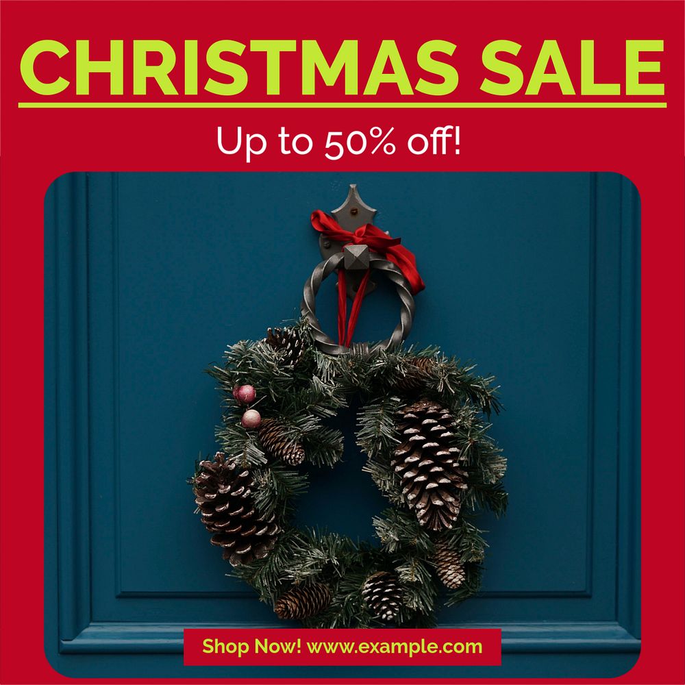 Christmas sale Instagram post template, editable social media ad