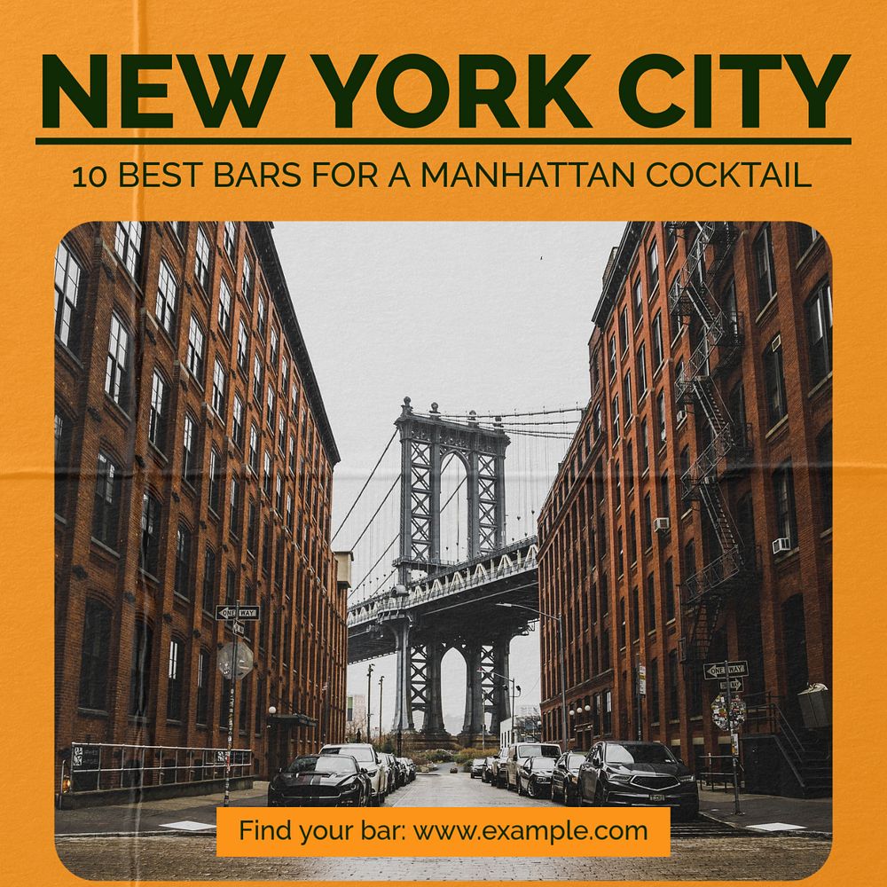 New York city Instagram post template, editable social media ad