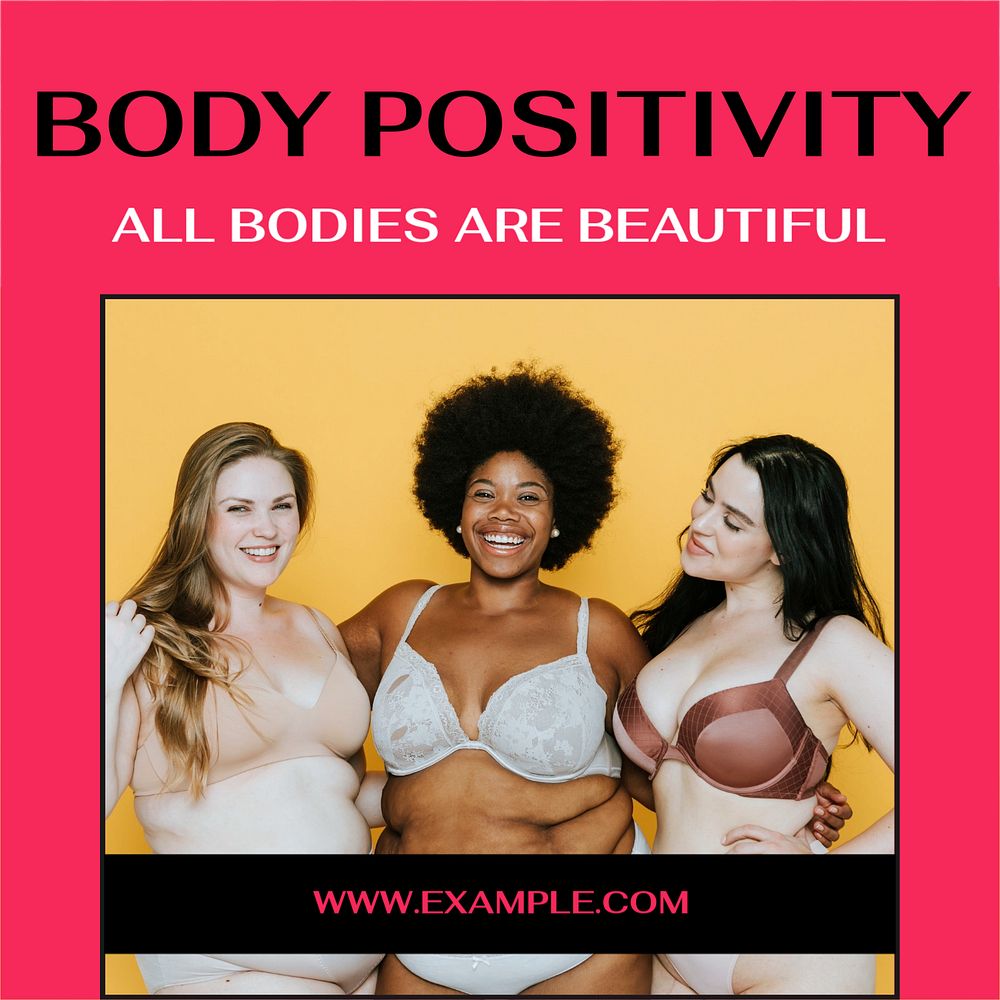 Body positivity Instagram post template, editable social media ad