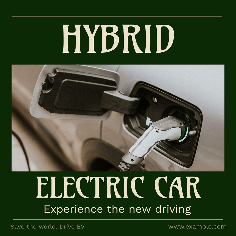 Electric car Instagram post template, editable social media ad