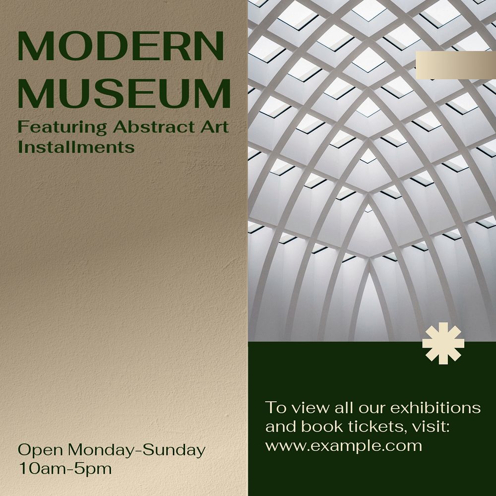 Modern museum Instagram post template, editable social media ad