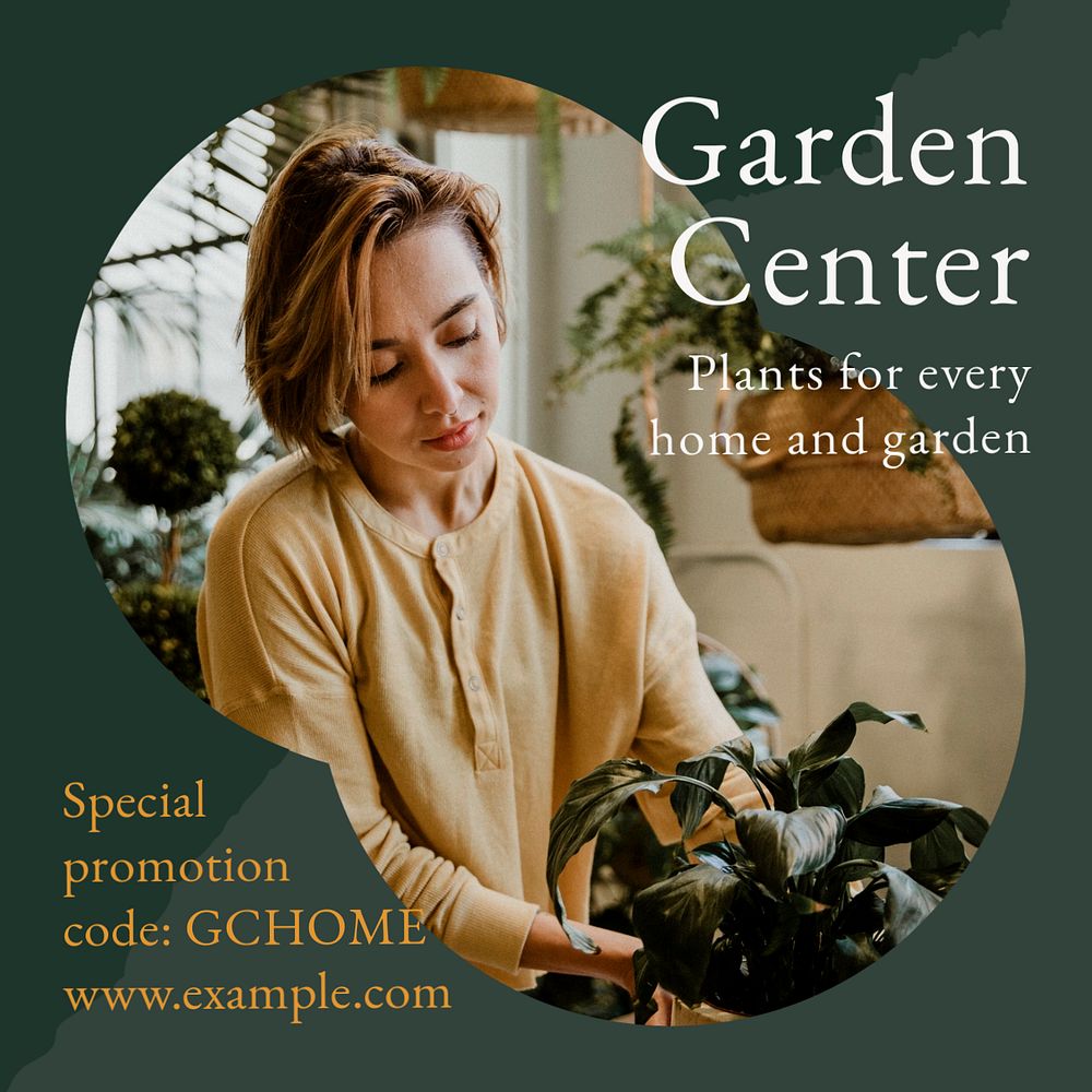 Garden center Instagram post template, editable social media ad