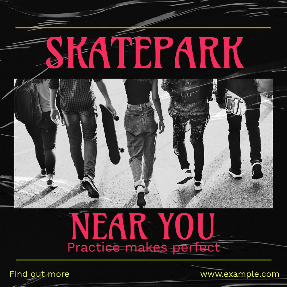 Skatepark near you Instagram post template, editable social media ad