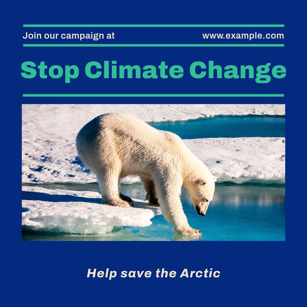 Climate change Instagram post template, editable social media ad