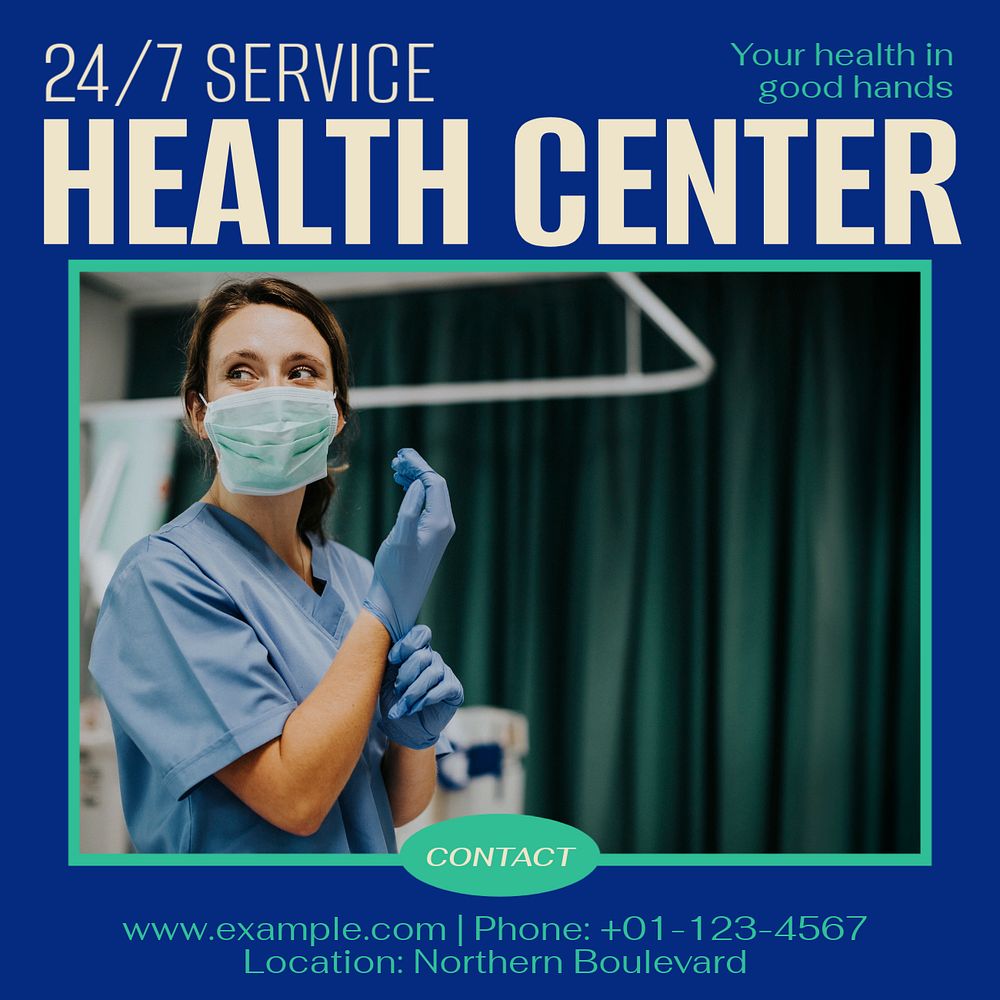 Health center Instagram post template, editable social media ad