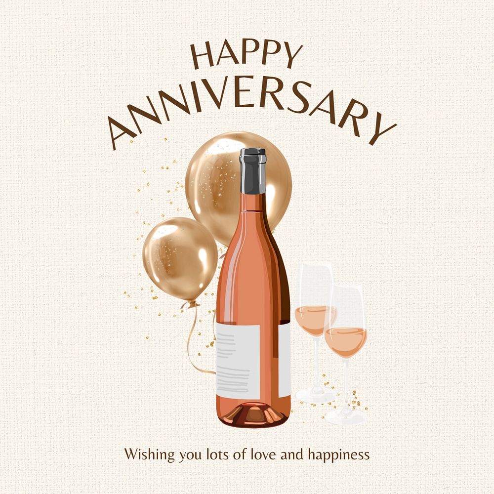 Happy anniversary Instagram post template, editable design