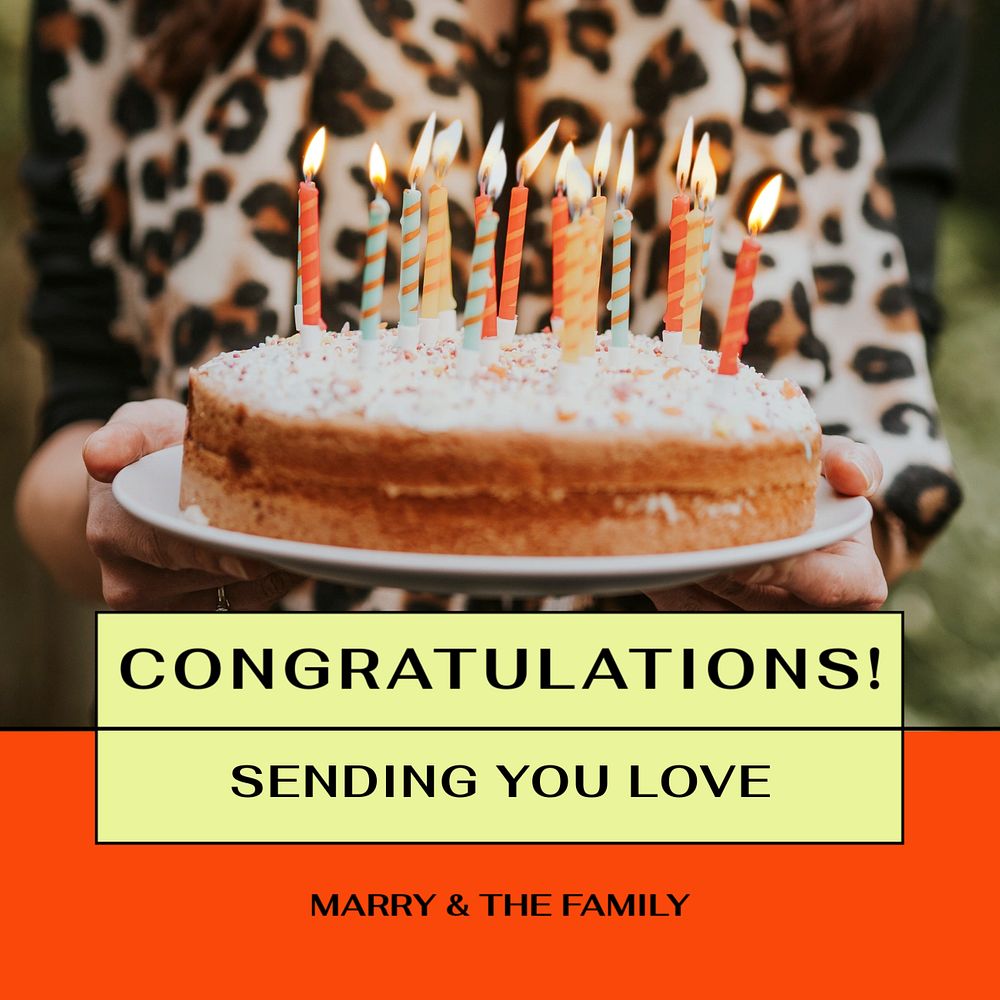 Congratulations Instagram post template, editable social media ad