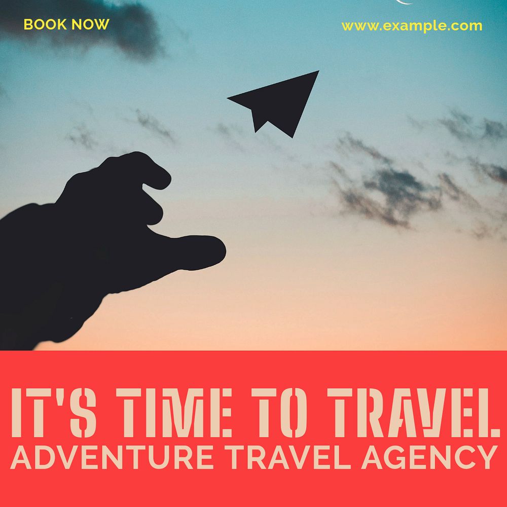 Travel agency Instagram post template, editable social media ad