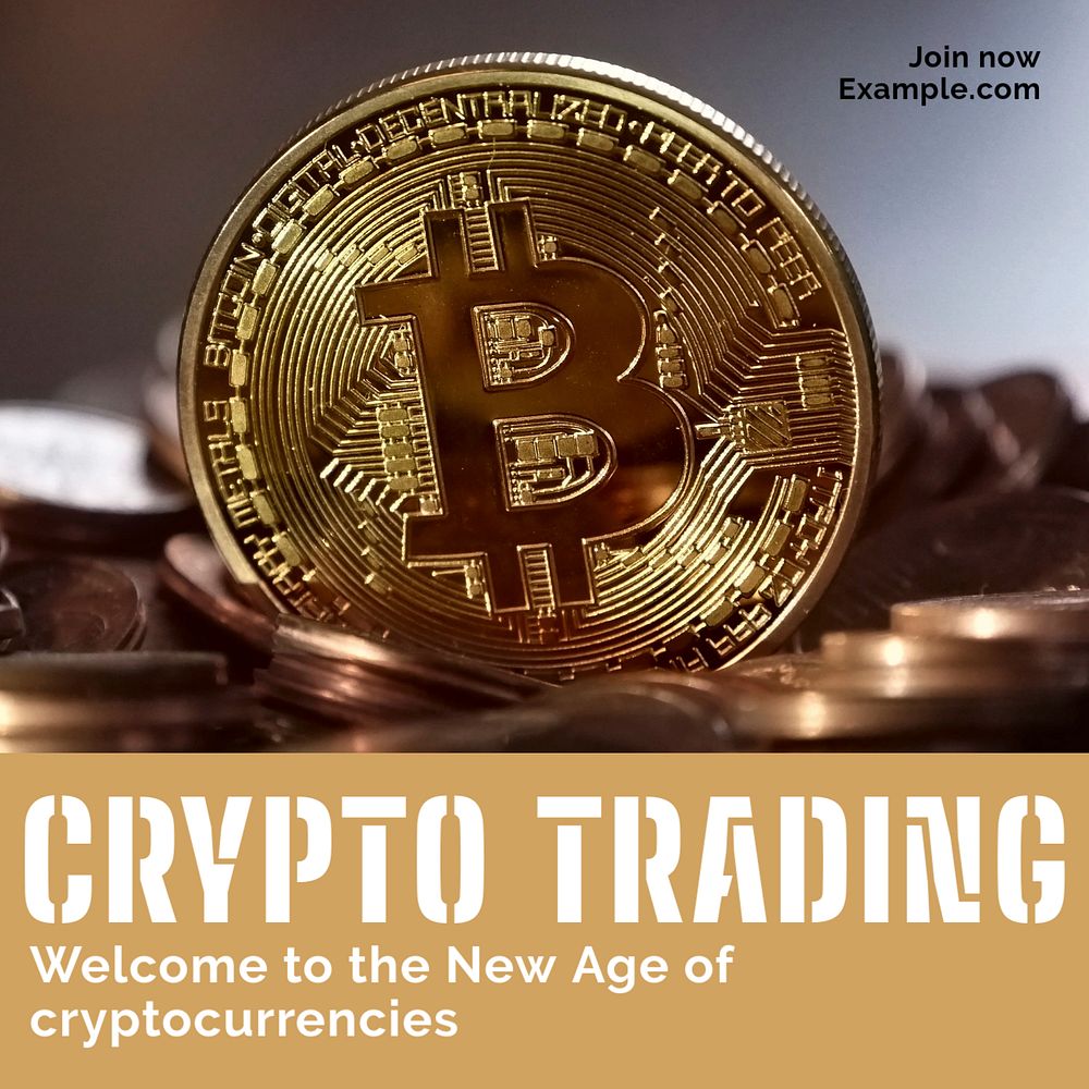 Crypto trading Instagram post template, editable social media ad