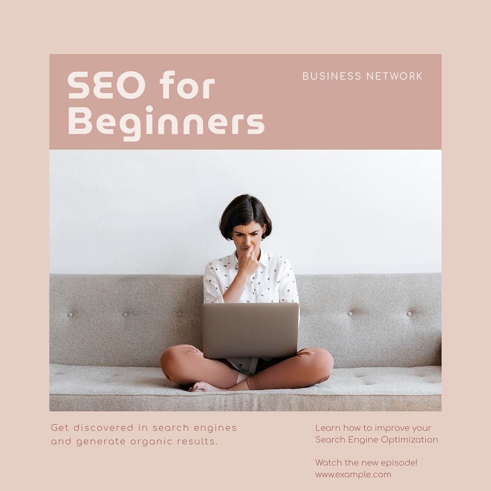 SEO for beginners Instagram post template, editable social media ad