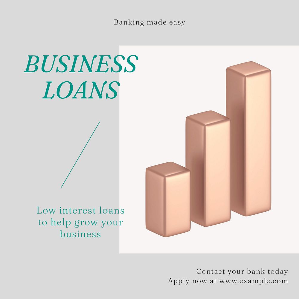 Business loans Instagram post template, editable social media ad