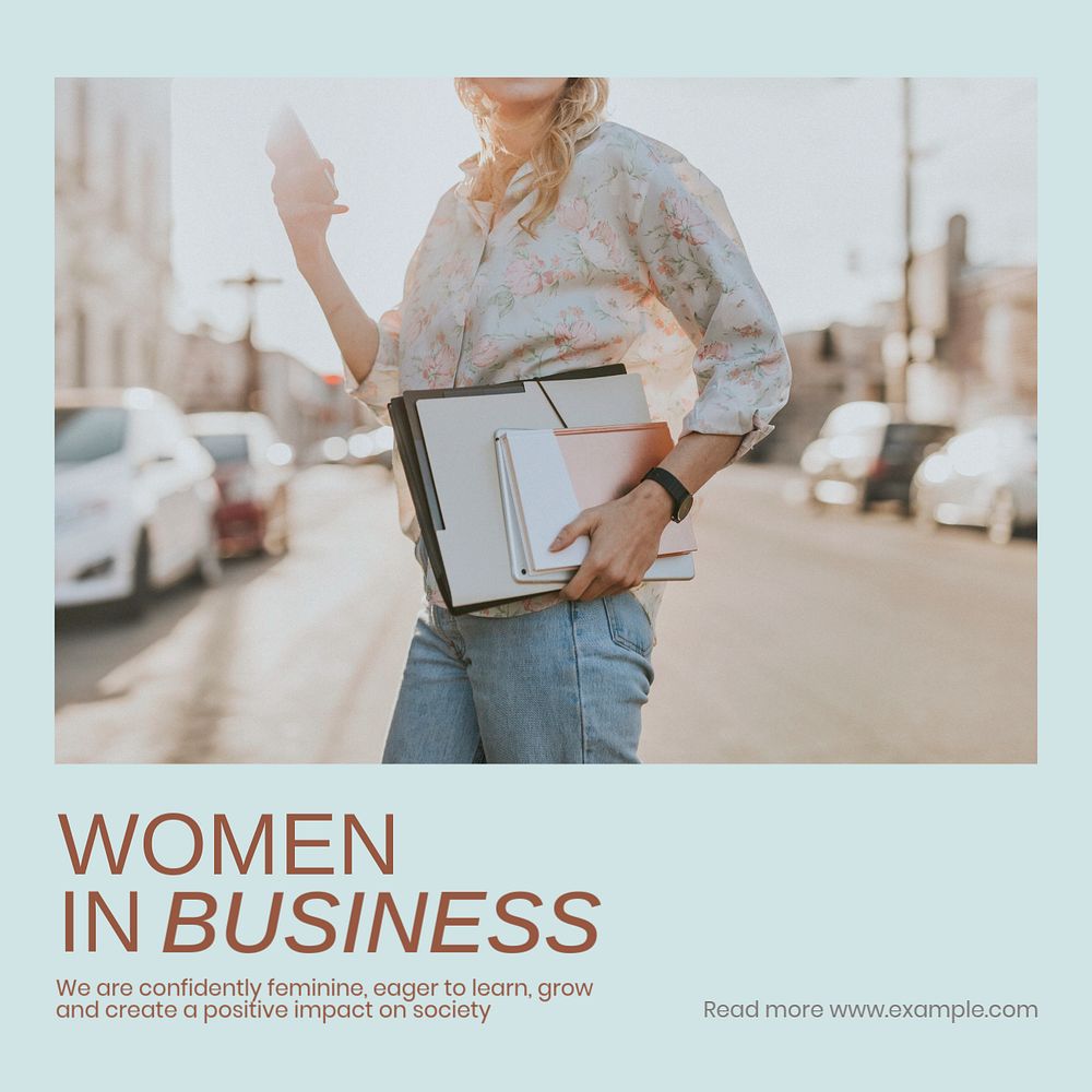 Business women meeting Instagram post template, editable social media ad