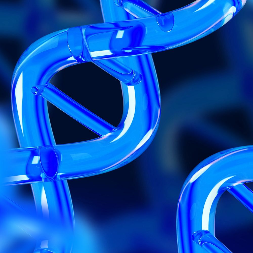 Science blue DNA background, editable remix design