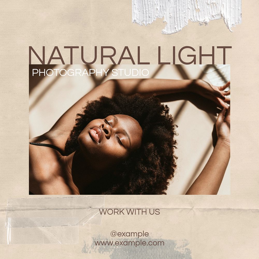 Natural light Instagram post template, editable design