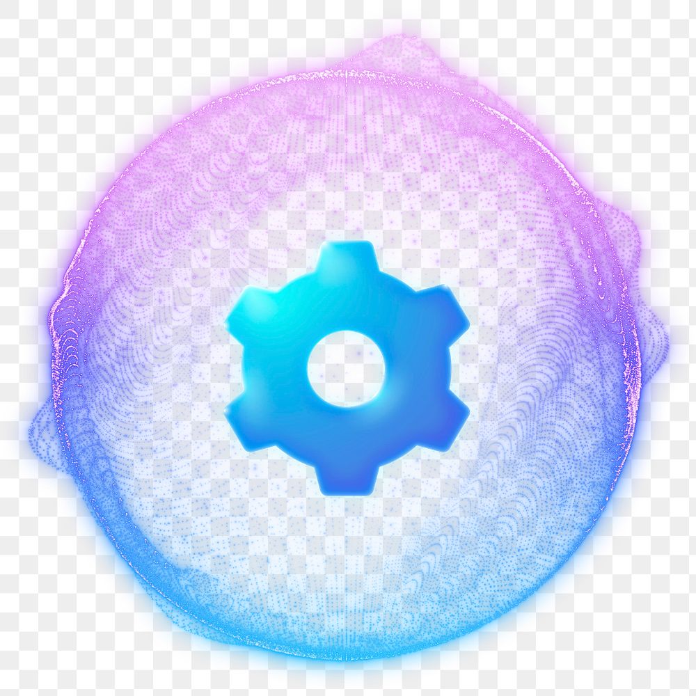 Editable cogwheel, png element cybersecurity technology