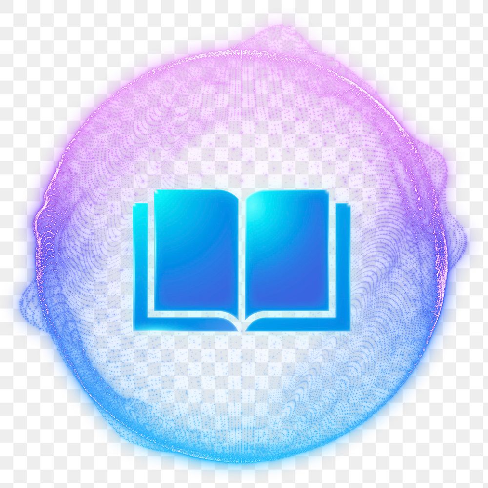 Editable opened book png element, education technology design