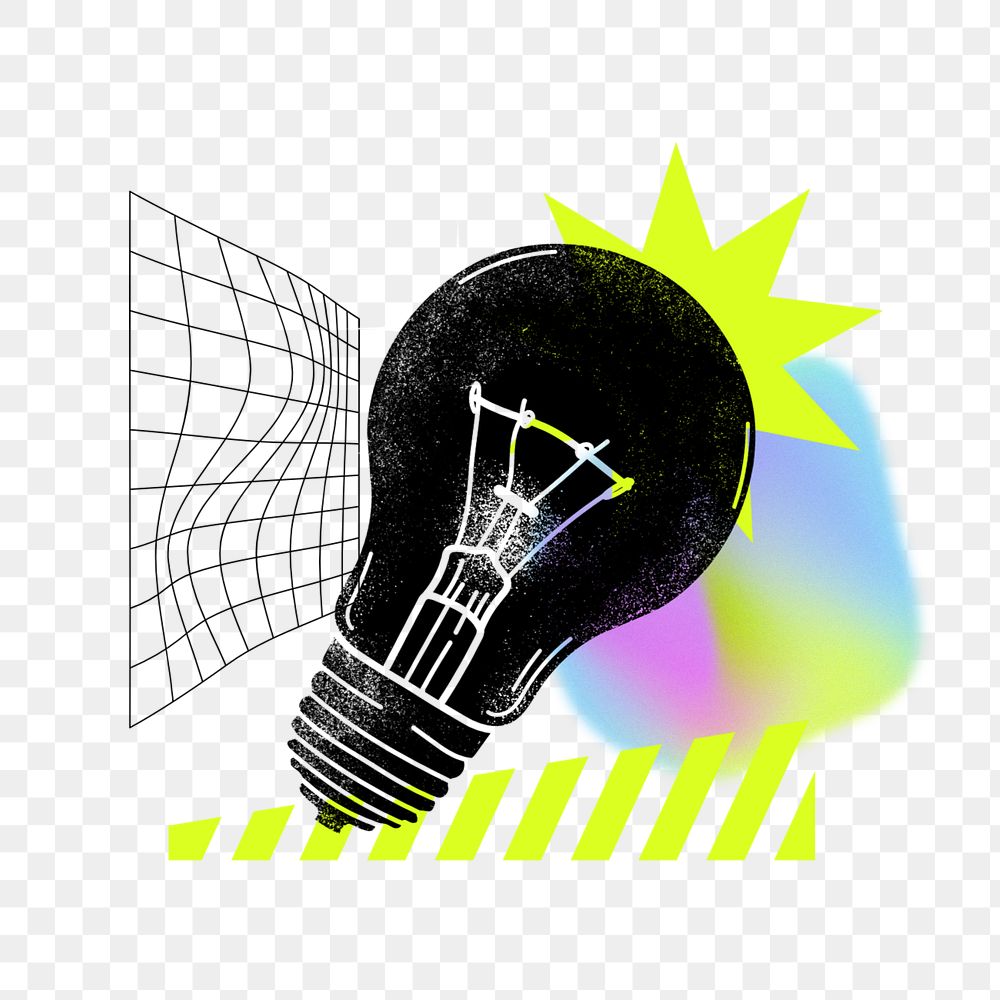 Light bulb png, creative collage art, editable design