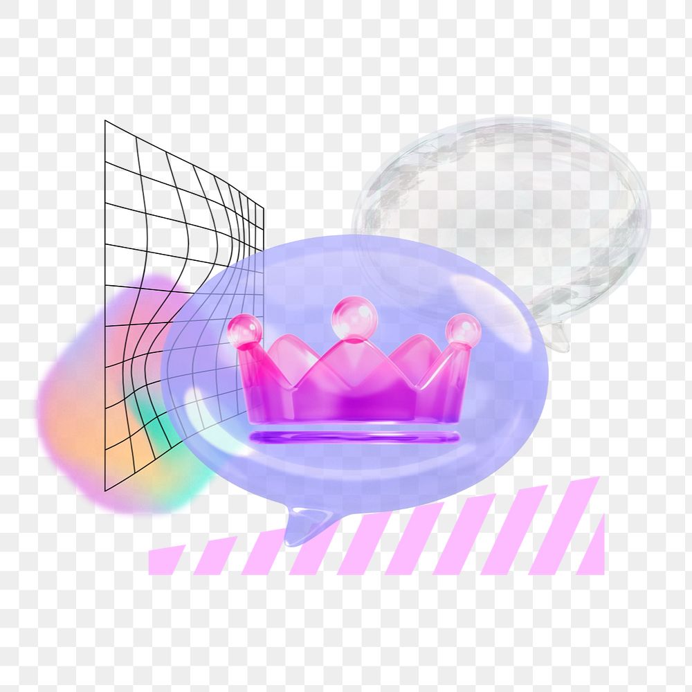 Crown ranking png, creative 3D collage art, editable design