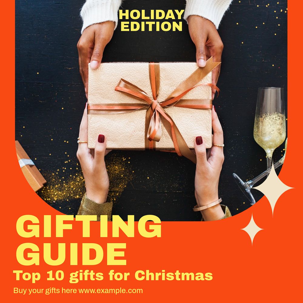 Gifting guide Facebook post template, editable social media ad