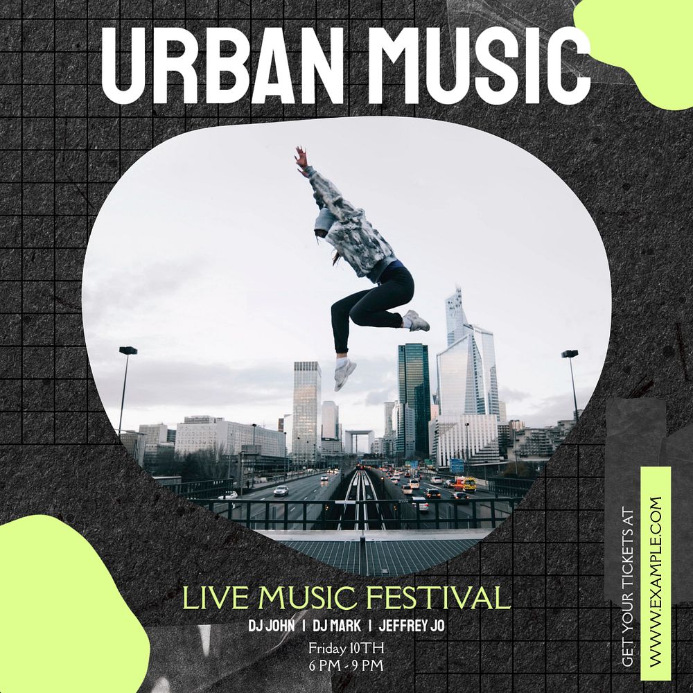 Music festival Instagram post template, editable design