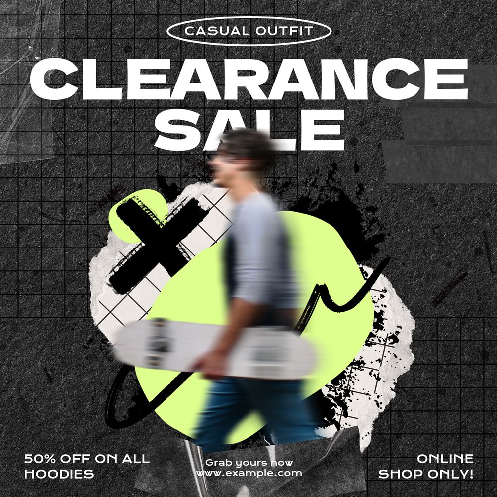 Shop clearance Instagram ad template, editable design