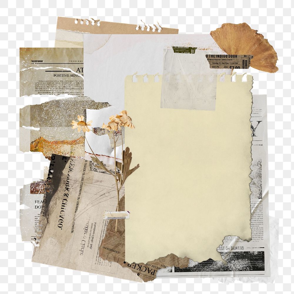 Autumn aesthetic paper collage mockup | Premium - rawpixel