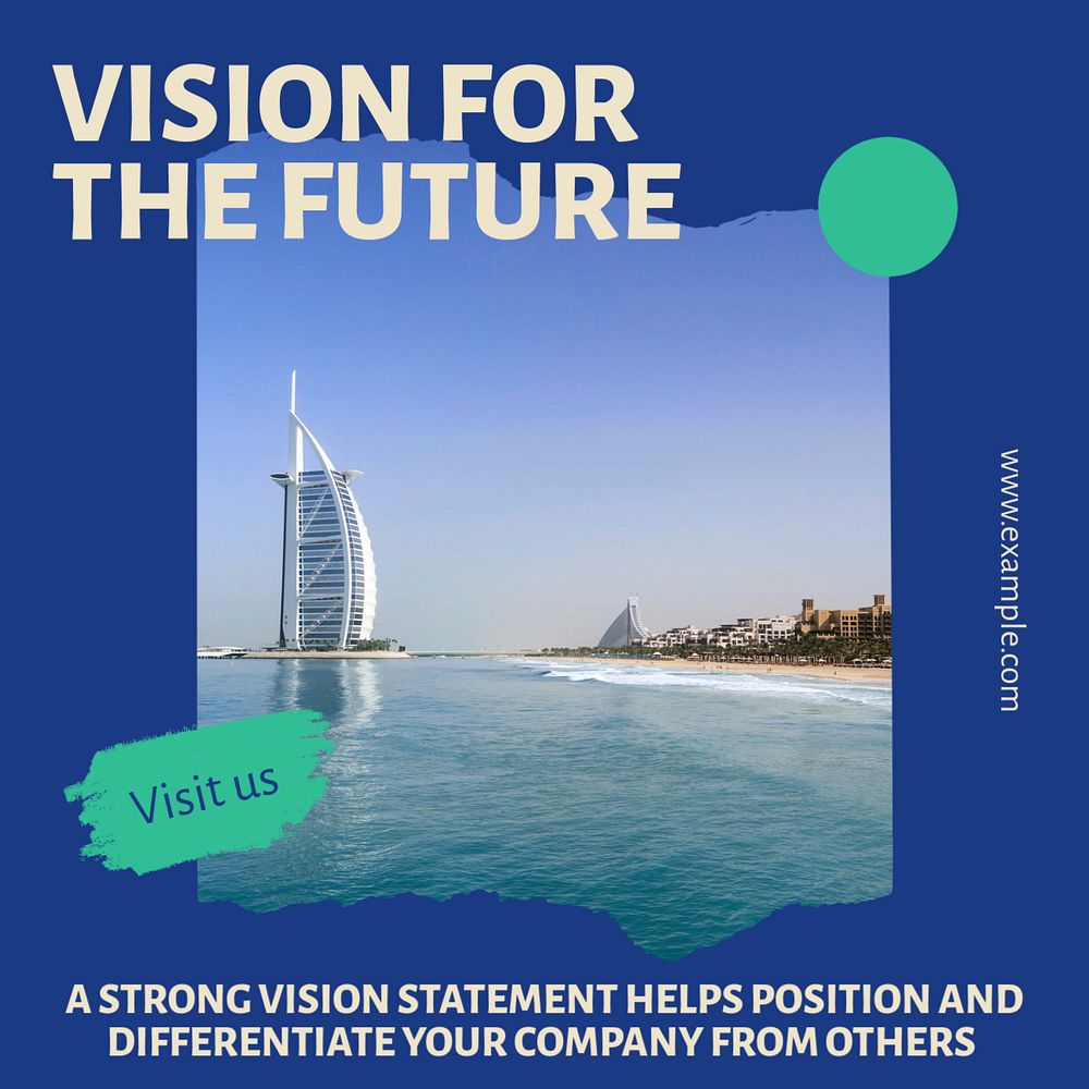 Vision for the future Facebook post template, editable social media ad