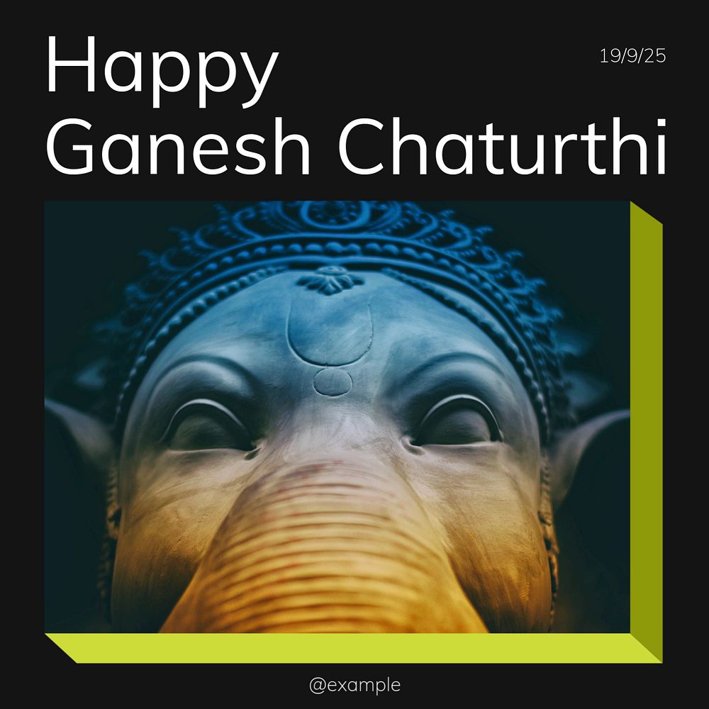 Happy Ganesh Chaturthi Facebook post template, editable social media ad