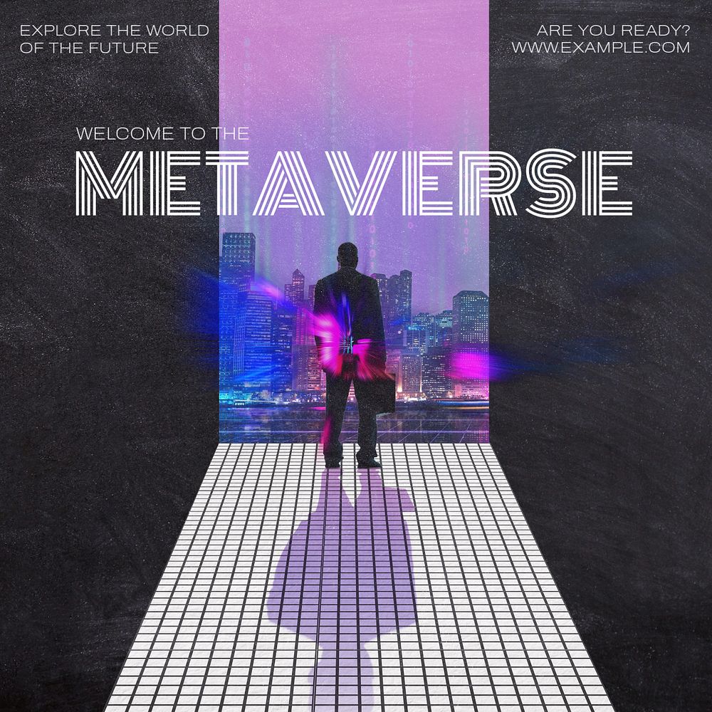 Metaverse Instagram post template, editable text