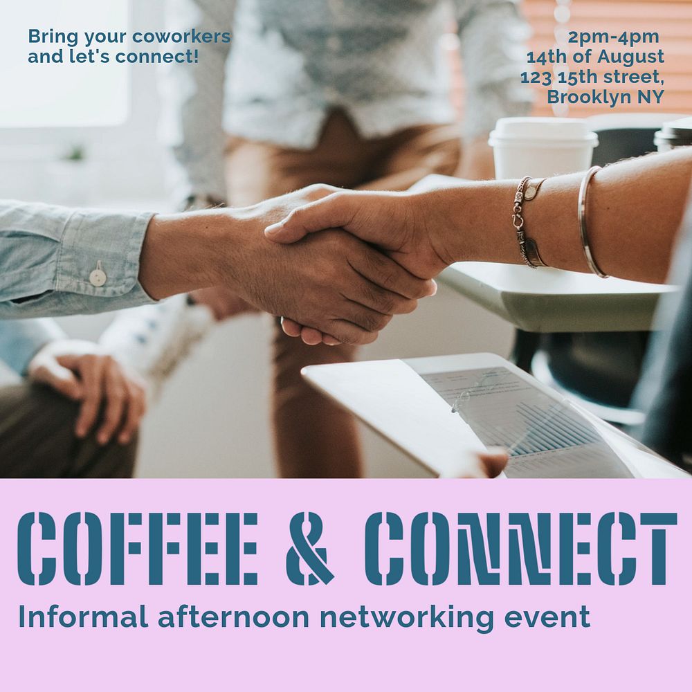 Network event business Facebook post template, editable social media ad