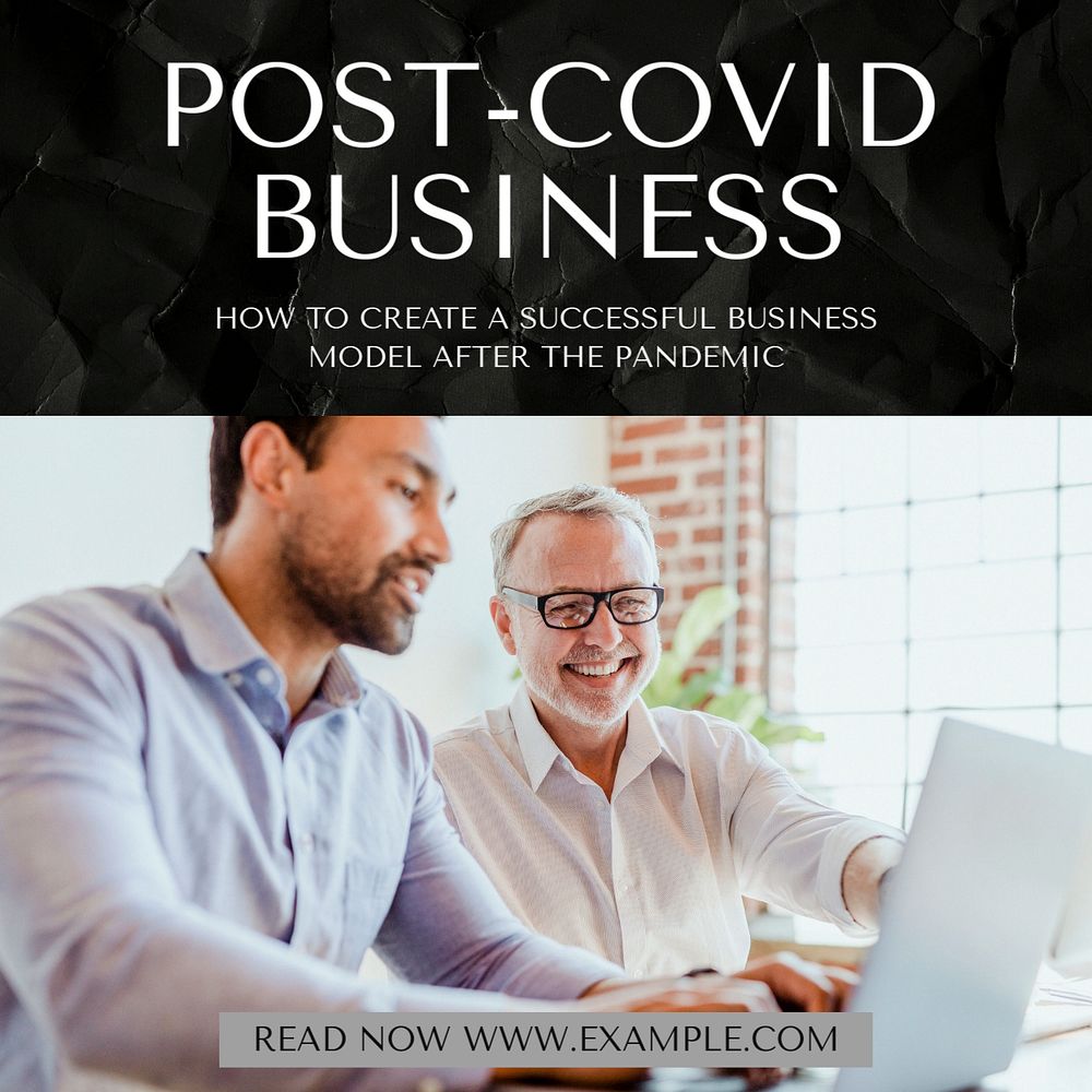 Post-covid business Facebook post template, editable social media ad