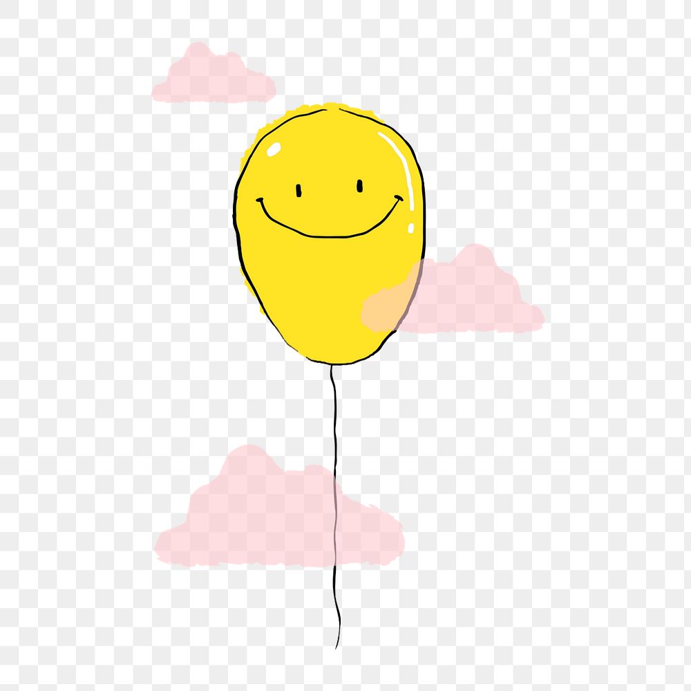 Happy balloon illustration png sticker, editable element group