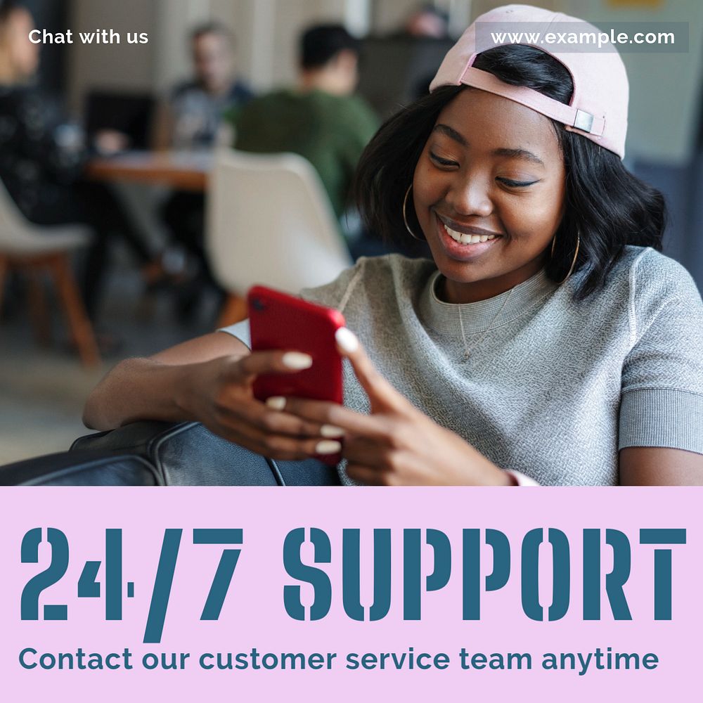 Customer service Facebook post template, editable social media ad